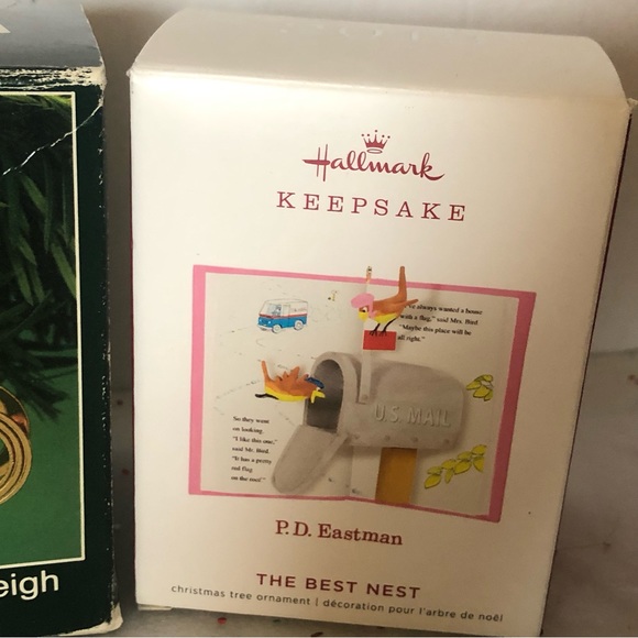 Hallmark & American Greetings Christmas Ornaments Brass Sleigh Snowman Birds - Picture 8 of 11